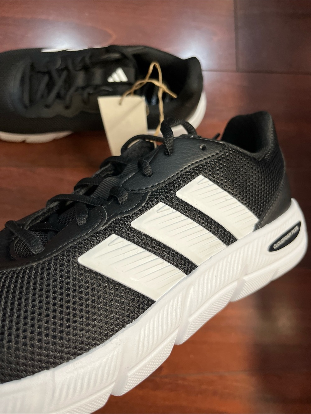 Womens 8.5 Adidas Cloudfoam Flex - Laces Black Shoe Sneaker Walking Running New - Picture 11 of 16
